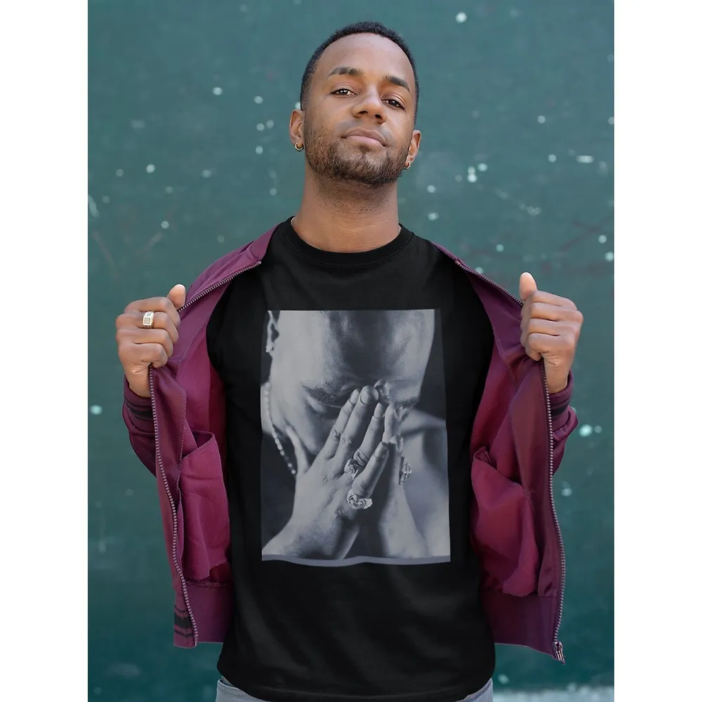 T-shirt manches courtes à imprimé Tupac