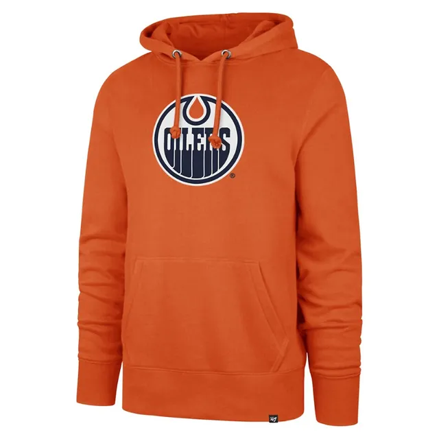 Edmonton Oilers adidas Silver Jersey Pullover Hoodie - Orange/Navy