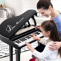 Costway 31 Key Kids Piano Keyboard Toy Toddler Musical Instrument w/  Microphone Pink