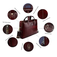 Wildhorn's Genuine Leather 13 Inch Sleek Laptop Bag Briefcase