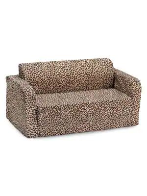 Kid's Cheetah-Print Flip Sofa