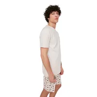 Male Animal Knitted T-shirt-short Pajama Set