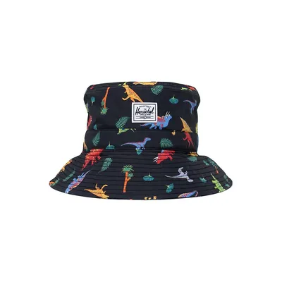Kid's Dino-Print Beach Bucket Hat