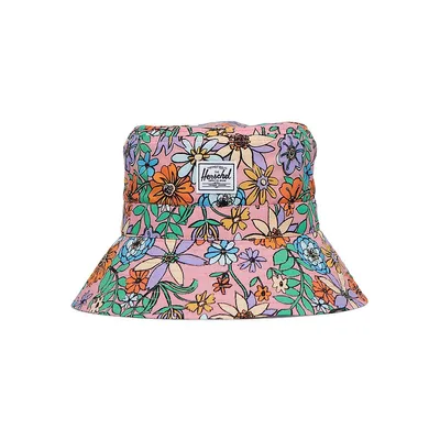 Chapeau cloche de plage à imprimé floral pour enfant