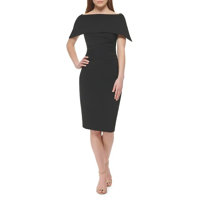 Calvin Klein Popover-Cape Sheath Dress - Macy's