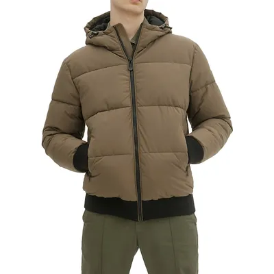 Gunnar Quilted Hooded Bomber Jacket