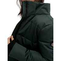 Faux-Fur Removable Hood Quilted Parka