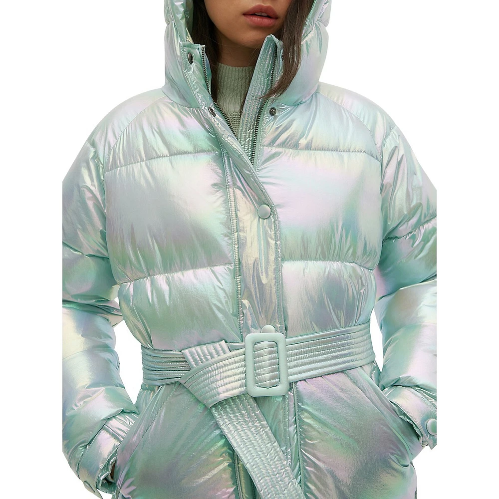 Hooded Belted Puffer Jacket