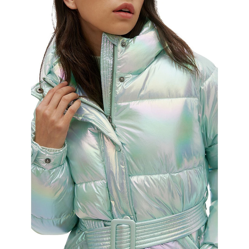 Hooded Belted Puffer Jacket