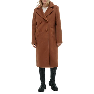 Farah Long Faux Wool Coat