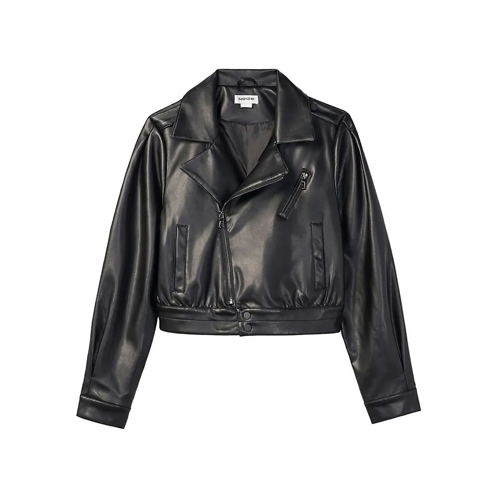 Jenna Cropped Vegan Leather Jacket