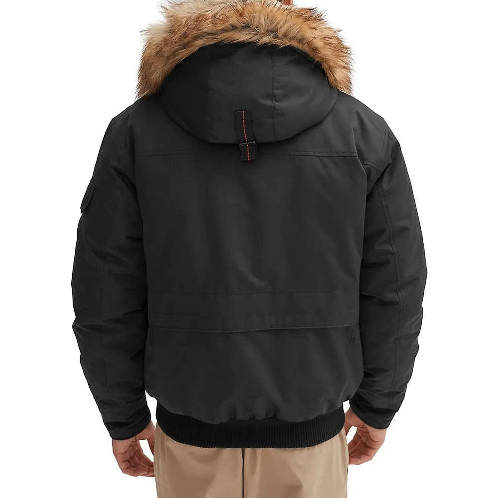Max Faux Fur-Trim Bomber Jacket
