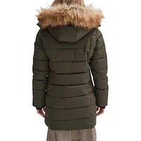 Faux Fur-Trim Down Alternative Parka