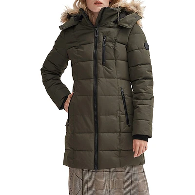 Faux Fur-Trim Down Alternative Parka