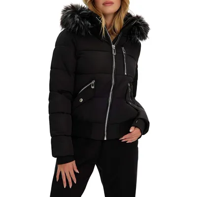 Vic Faux Fur-Trimmed Quilted Hooded Parka
