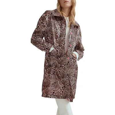 Maya Animal-Print Raincoat