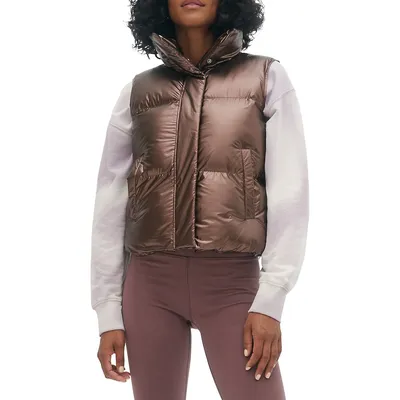 Cropped Puffer-Style Vest