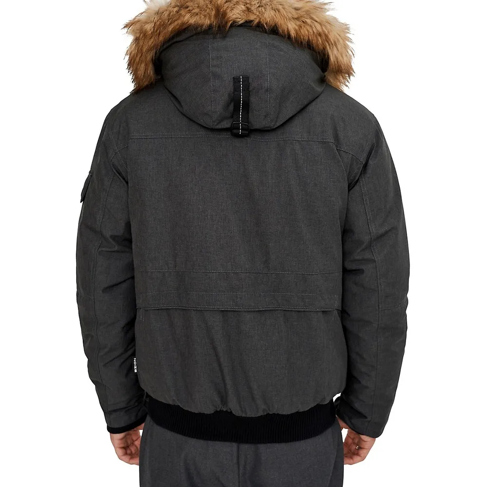 Max Faux Fur-Trim Bomber Jacket