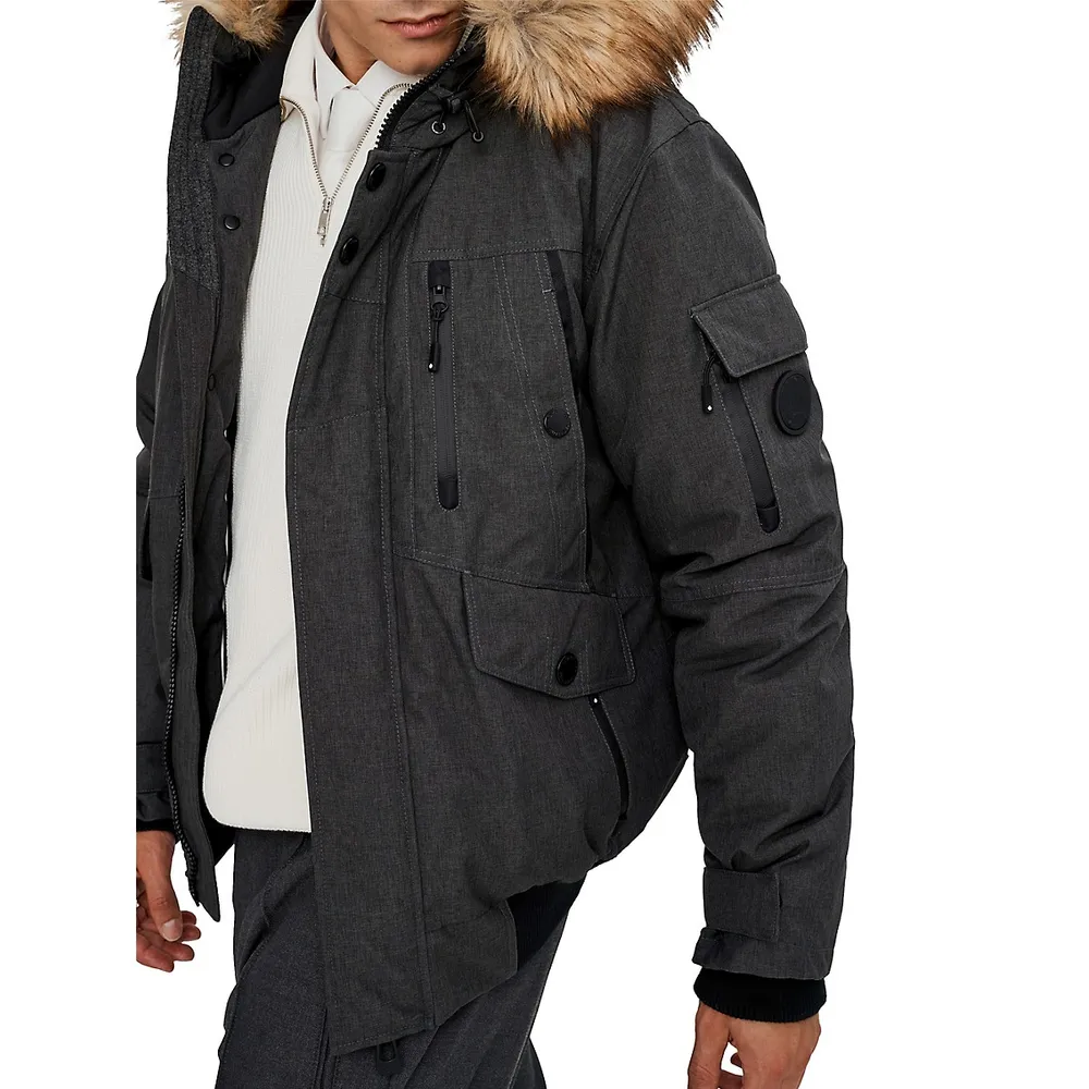 Max Faux Fur-Trim Bomber Jacket