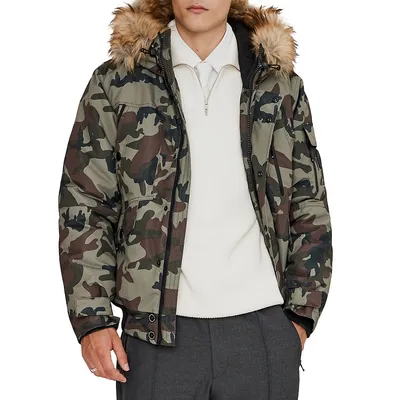 Max Faux Fur-Trim Bomber Jacket
