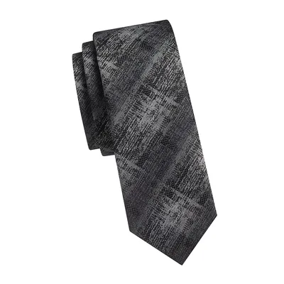 Textured Asymmetrical Weave Slim Tie
