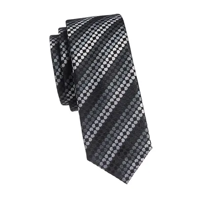 Asymmetrical Dotted Stripe Slim Tie
