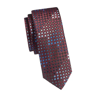 Cravate fine à armure en mosaïque