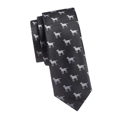 Cravate de coupe étroite à motif de chien
