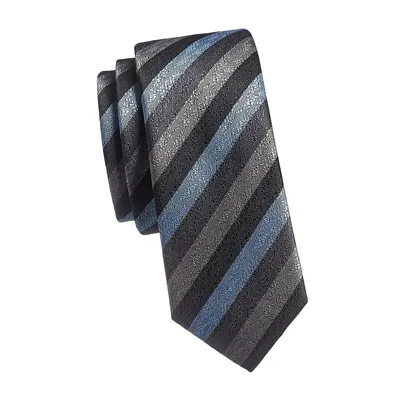 Textured Stripe Slim Tie
