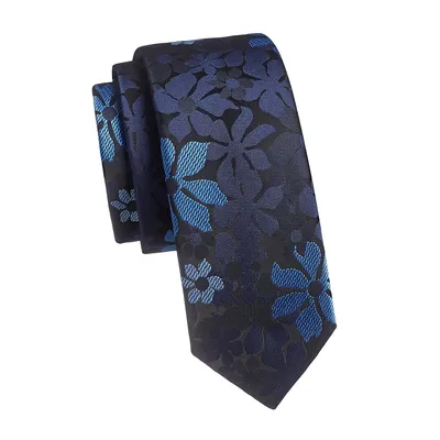 Cravate étroite moderne à imprimé floral