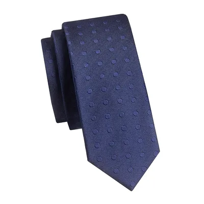 Cravate étroite texturée à pois