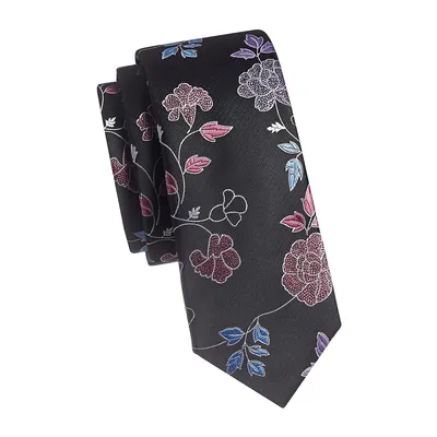 Large Floral Slim Tie