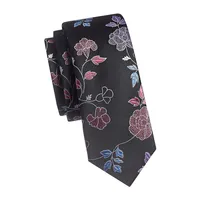 Cravate étroite à motif floral