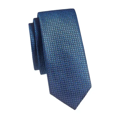 Cravate étroite en jacquard à motif géométrique