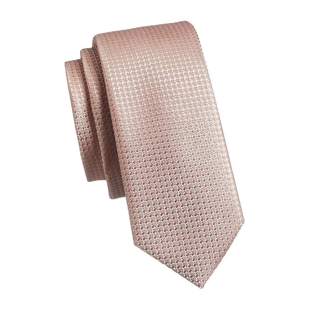 Geometric Jacquard Slim Tie