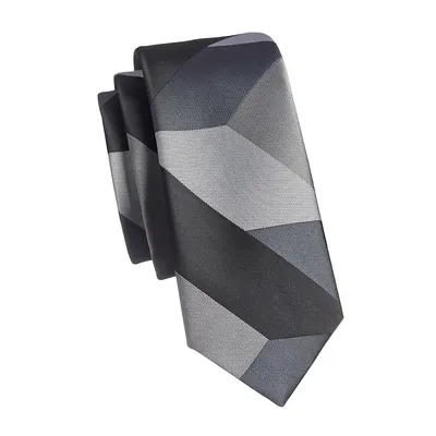 Cravate étroite à motif optique géométrique