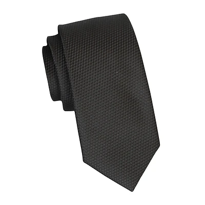 Cravate fine texturée unie