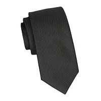 Cravate fine texturée unie