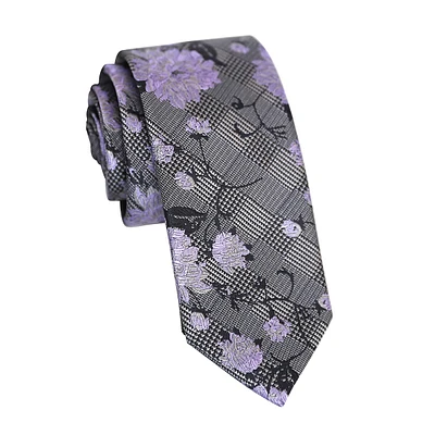 Slim Floral-Print Tie