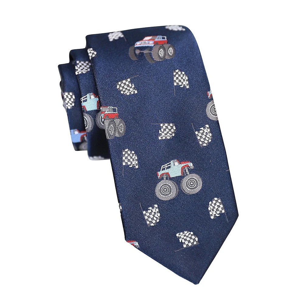 Slim Conversational Truck-Print Tie