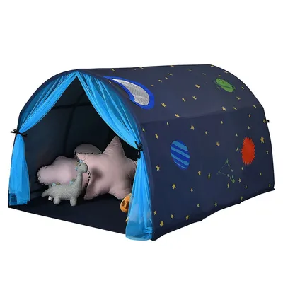 Kids Bed Tent Play Portable Playhouse Twin Sleeping W/ Carry Bag
