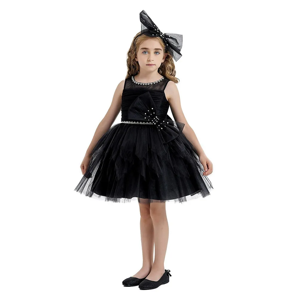 Girls Tulle Party Dress With A Bow