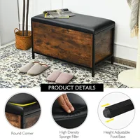Entryway Storage Bench Flip Top Ottoman Bed End Stool W/padded Seat