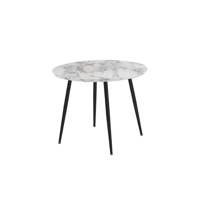 Round Faux Marble 4 Person Table