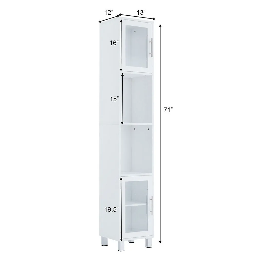 Costway 71'' Tall Tower Bathroom Storage Cabinet Organizer Display - See Details - Grey