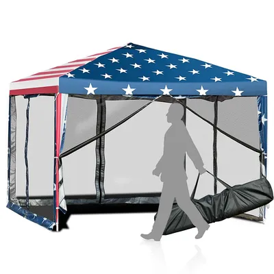 10'x10' Fodling Pop Up Tent Gazebo Canopy Mesh Sidewall