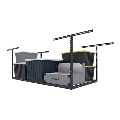 Overhead Garage Storage Adjustable Ceiling Storage Rack, 72×36×40", Black