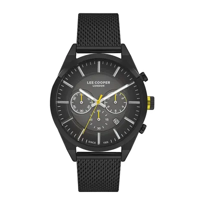 Men's Lc07285.650 Chronograph Black Watch With A Black Mesh Band And A Black Dial