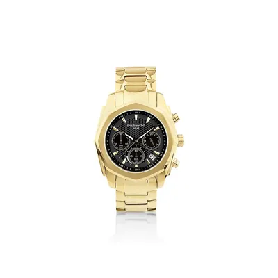 Men's Solar Chronograph Watch In Gold Tone Stainless Steel