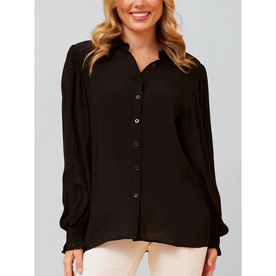 Cindy Shirt Long Puffy Fitted Sleeves Solid